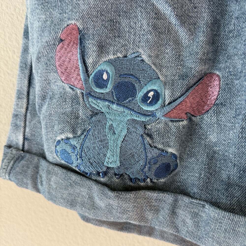 Disney Her Universe Lilo & Stitch Embroidered High-Waist Denim Shorts